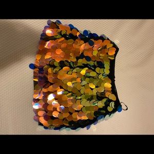 Motel Rocks Wyne Skirt Tear Drop Sequin (Pink Oil)